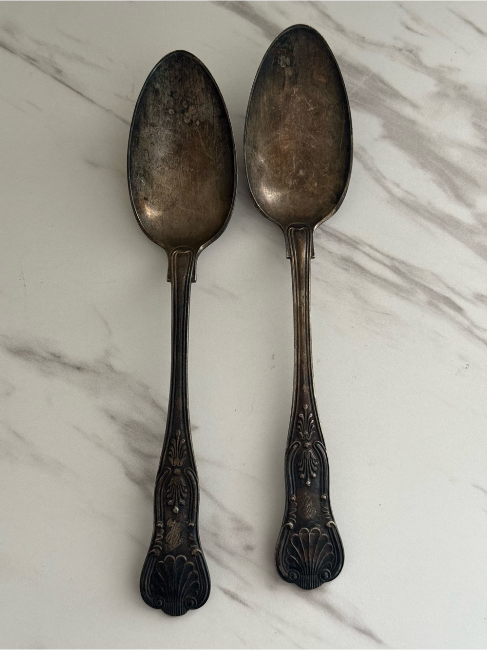 Gorham Shell Pattern Antique Silverplate Spoons 1850-1899 Set of 2